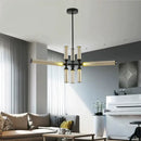 GobekUsa Glass Tube Chandelier: Modern LED Pendant Lamp for Living Room, Bedroom, Cafe, and Dining Room.