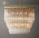 GobekUsa Glass Tube LED Square Chandelier Pendant Hanging Light - Modern Cielo Fixture