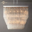 GobekUsa Glass Tube LED Square Chandelier Pendant Hanging Light - Modern Cielo Fixture