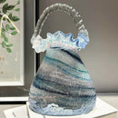 GobekUsa Glass Vase Basket Handbag Flower Arrangement Home Decoration Accessories