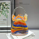 GobekUsa Glass Vase Basket Handbag Flower Arrangement Home Decoration Accessories