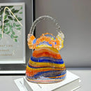 GobekUsa Glass Vase Basket Handbag Flower Arrangement Home Decoration Accessories