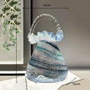 GobekUsa Glass Vase Basket Handbag Flower Arrangement Home Decoration Accessories