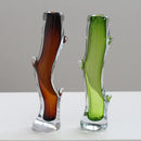GobekUsa Glass Vase Branch Fork Shape Thick Bottle Floral Arrangement Terrarium