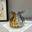 GobekUsa Glass Vase: Creative Flower Edge Decor for Desk, Home Decor, Crafts, Ornaments