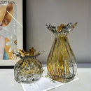GobekUsa Glass Vase: Creative Flower Edge Decor for Desk, Home Decor, Crafts, Ornaments