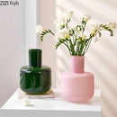 GobekUsa Glass Vase Desk Decoration Pot with Artificial Flowers - Modern Aesthetic Decor