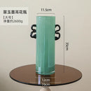 GobekUsa Glass Vase: Double-eared Straight-tube Flower Arrangement Hydroponics Terrarium Home Decoration