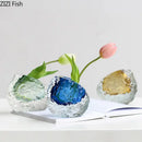 GobekUsa Glass Vase for Flowers | Elegant Wrinkle Design | Room Decor & Floral Arrangement