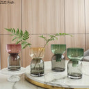 GobekUsa Glass Vase Hydroponics Flower Pots for Desk Decoration and Floral Arrangement