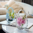 GobekUsa Glass Vase Terrarium Water Droplets Flower Arrangement Home Decoration Accessories