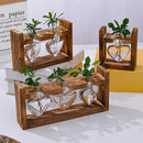 GobekUsa Glass Vase Terrarium with Wooden Frame