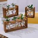 GobekUsa Glass Vase Terrarium with Wooden Frame