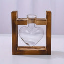 GobekUsa Glass Vase Terrarium with Wooden Frame