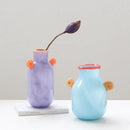 GobekUsa Glass Vase with Candy Handle for Home Decor and Floral Arrangements