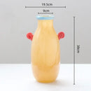GobekUsa Glass Vase with Candy Handle for Home Decor and Floral Arrangements
