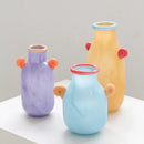 GobekUsa Glass Vase with Candy Handle for Home Decor and Floral Arrangements