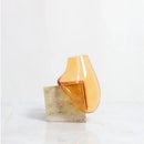 GobekUsa Glass Vase with Marble Base for Elegant Floral Arrangements & Home Décor