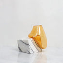 GobekUsa Glass Vase with Marble Base for Elegant Floral Arrangements & Home Décor