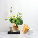 GobekUsa Glass Vase with Marble Base for Elegant Floral Arrangements & Home Décor