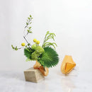 GobekUsa Glass Vase with Marble Base for Elegant Floral Arrangements & Home Décor