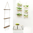 GobekUsa Glass Wall Hanging Planters with Wooden Holder