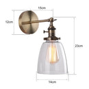 GobekUsa Glass Wall Lamp Antique Bronze E26 E27 for Living Room Bedroom Aisle Lighting