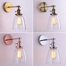 GobekUsa Glass Wall Lamp Antique Bronze E26 E27 for Living Room Bedroom Aisle Lighting