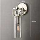 GobekUsa Glass Wall Lamp Industrial Style Retro Sconce for Bedroom Study Loft Dining Room