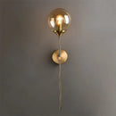 Modern brass and smoked glass wall lamp bedroom sconce by Decorbites