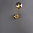 Modern brass and smoked glass wall lamp bedroom sconce by Decorbites