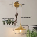 GobekUsa Glass Wall Lamp with Pull Chain Switch and Adjustable LED Light
