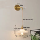 GobekUsa Glass Wall Lamp with Pull Chain Switch and Adjustable LED Light