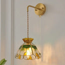 GobekUsa Glass Wall Lamp with Pull Chain Switch and Adjustable LED Light