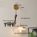 GobekUsa Glass Wall Lamp with Pull Chain Switch and Adjustable LED Light
