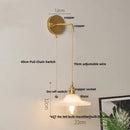 GobekUsa Glass Wall Lamp with Pull Chain Switch and Adjustable LED Light