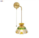 GobekUsa Glass Wall Lamp with Pull Chain Switch and Adjustable LED Light