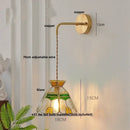 GobekUsa Glass Wall Lamp with Pull Chain Switch and Adjustable LED Light