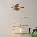 GobekUsa Glass Wall Lamp with Pull Chain Switch and Adjustable LED Light