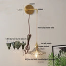 GobekUsa Glass Wall Lamp with Pull Chain Switch and Adjustable LED Light