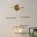 GobekUsa Glass Wall Lamp with Pull Chain Switch and Adjustable LED Light