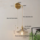 GobekUsa Glass Wall Lamp with Pull Chain Switch and Adjustable LED Light