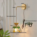 GobekUsa Glass Wall Lamp with Pull Chain Switch and Adjustable LED Light