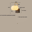 GobekUsa Glass Wall Light Fixture Walnut Wood Modern Nordic Pull Chain Switch Lamparas