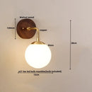 GobekUsa Glass Wall Light Fixture Walnut Wood Modern Nordic Pull Chain Switch Lamparas