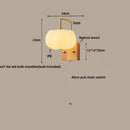 GobekUsa Glass Wall Light Fixture Walnut Wood Modern Nordic Pull Chain Switch Lamparas