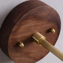 GobekUsa Glass Wall Light Fixture Walnut Wood Modern Nordic Pull Chain Switch Lamparas
