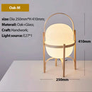 GobekUsa Glass & Wood/Metal Table Lamp - Japanese Style Room Light