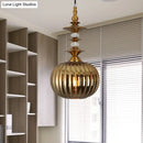 GobekUsa Globe Glass Ceiling Lamp - Modern 1 Head Hanging Kit for Dining Room - Copper/Chrome/Gold Finish