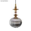 GobekUsa Globe Glass Ceiling Lamp - Modern 1 Head Hanging Kit for Dining Room - Copper/Chrome/Gold Finish